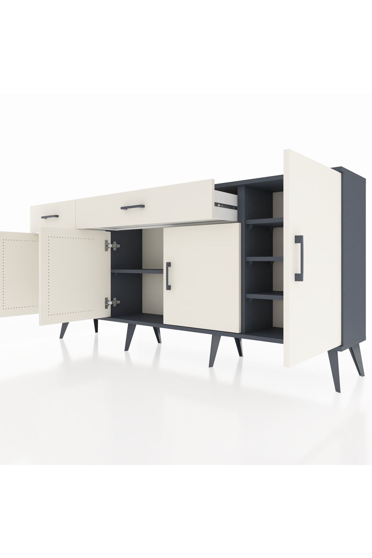 Arges Konsol 5 Raflı 2 Çekmeceli 4 Kapaklı 176x30x83 - S148M046V13A