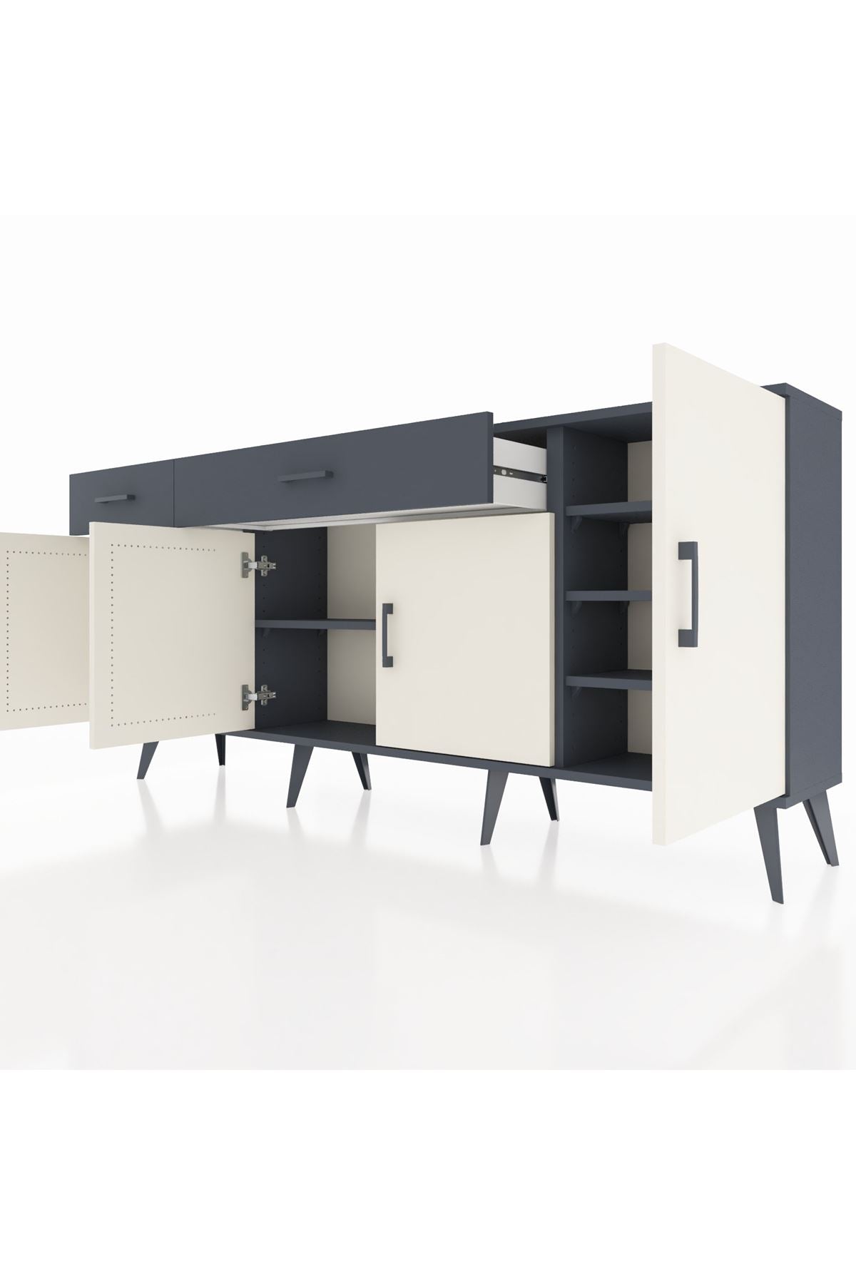 Arges Konsol 5 Raflı 2 Çekmeceli 4 Kapaklı 176x30x83 - S148M046V14A