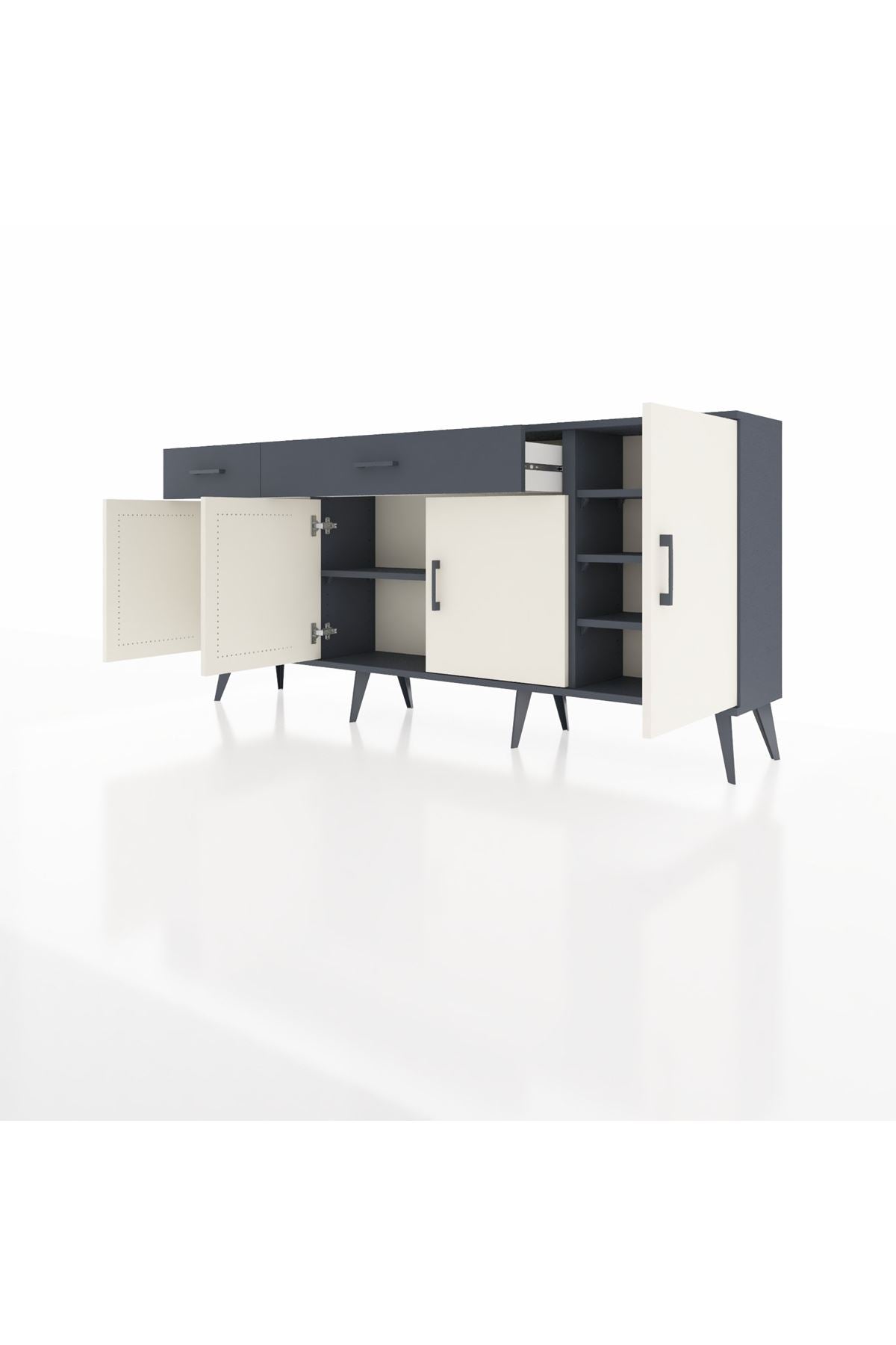 Arges Konsol 5 Raflı 2 Çekmeceli 4 Kapaklı 176x30x83 - S148M046V14A