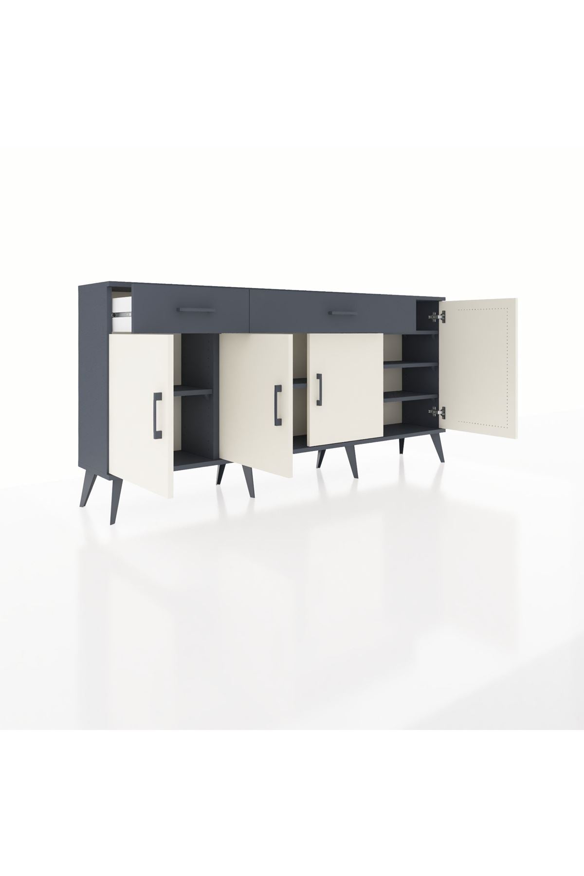 Arges Konsol 5 Raflı 2 Çekmeceli 4 Kapaklı 176x30x83 - S148M046V14A