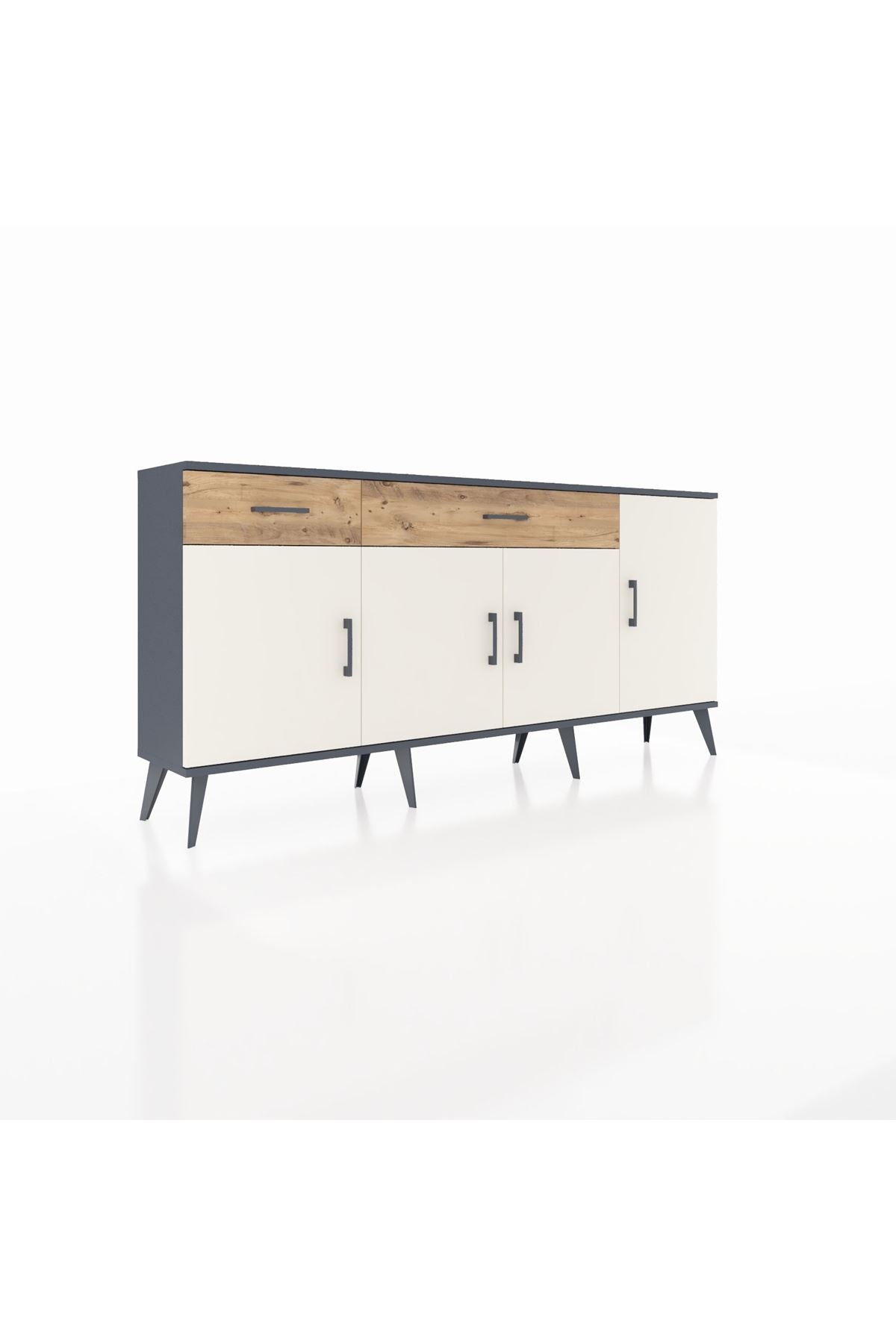 Arges Konsol 5 Raflı 2 Çekmeceli 4 Kapaklı 176x30x83 - S148M046V15A