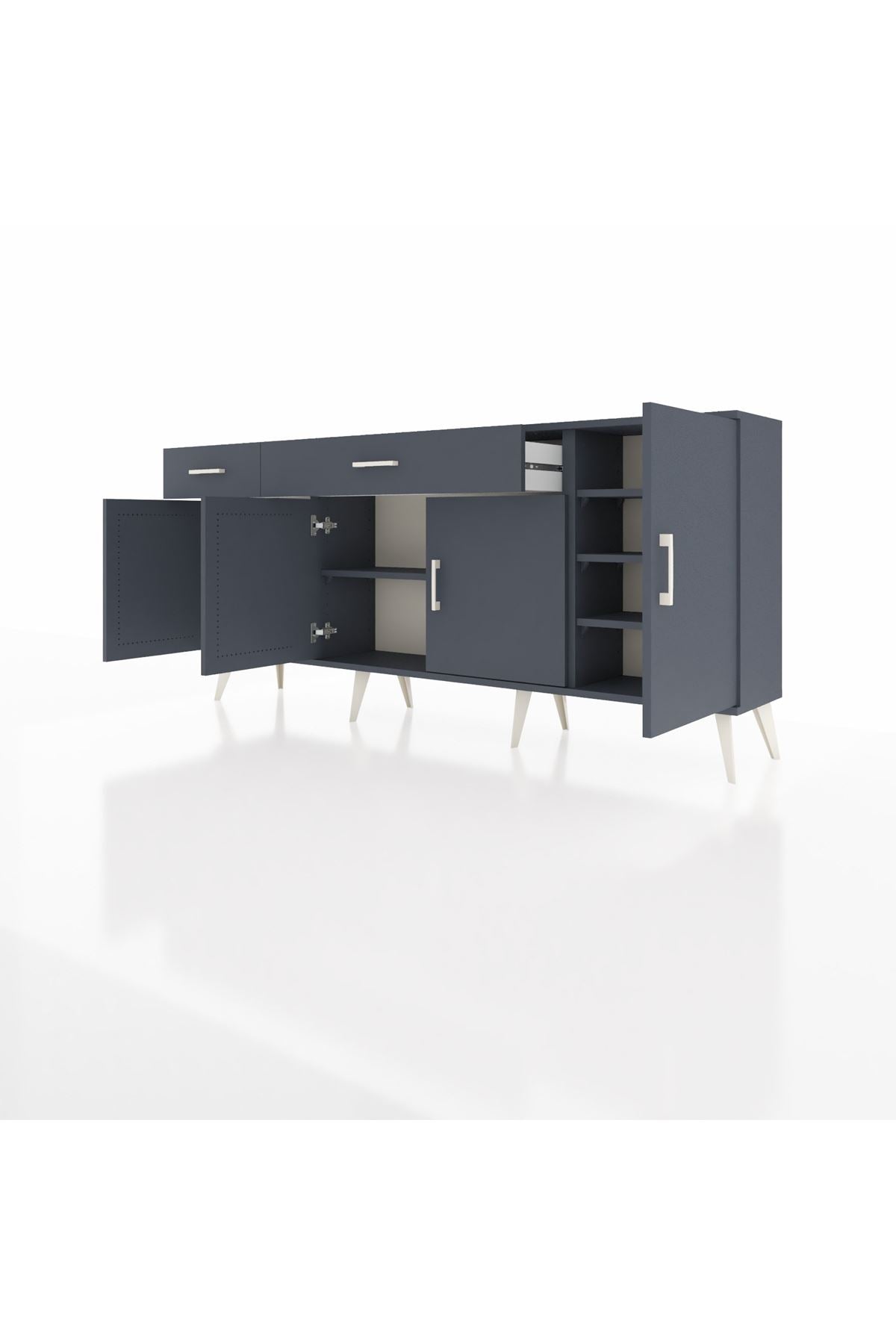 Arges Konsol 5 Raflı 2 Çekmeceli 4 Kapaklı 176x30x83 - S148M046V17A