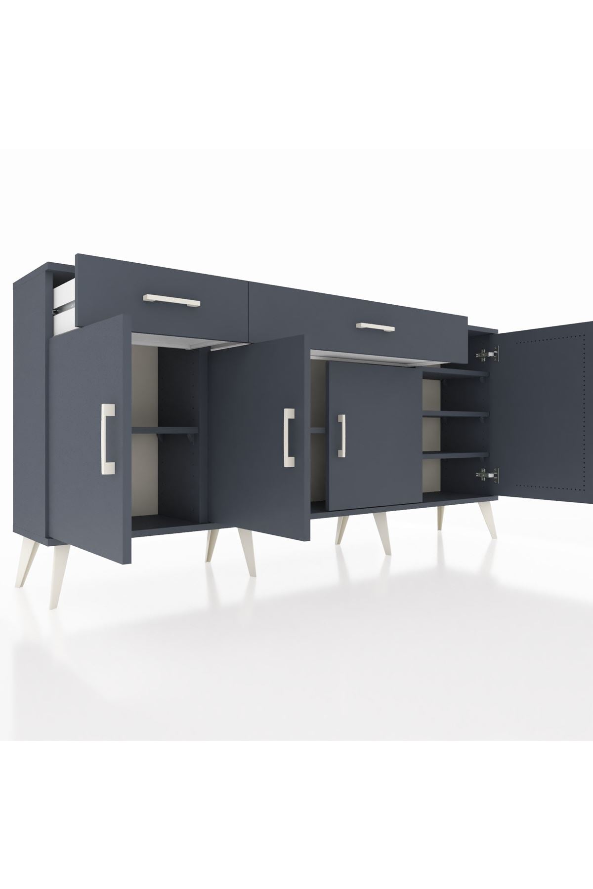 Arges Konsol 5 Raflı 2 Çekmeceli 4 Kapaklı 176x30x83 - S148M046V17A
