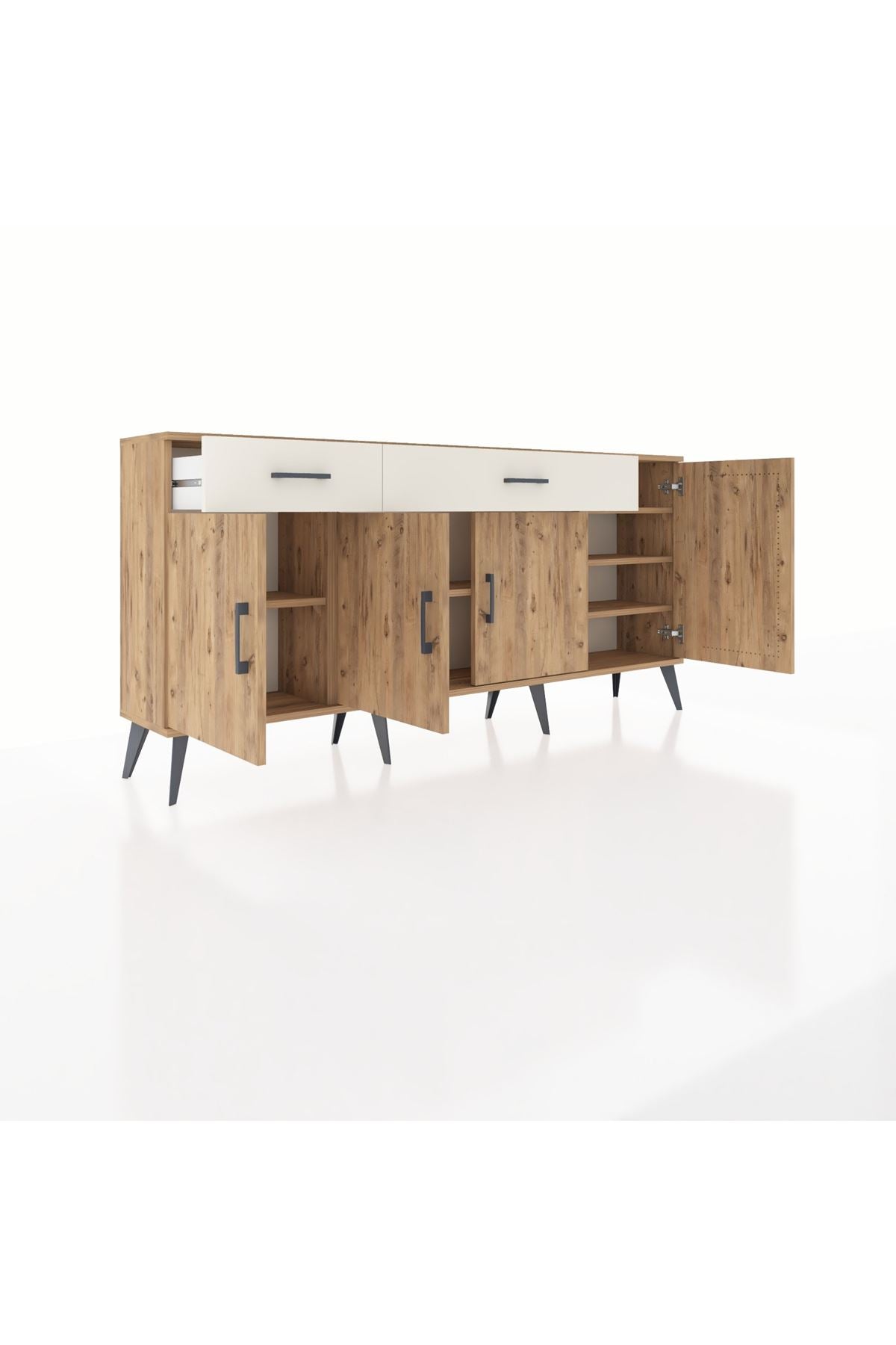 Arges Konsol 5 Raflı 2 Çekmeceli 4 Kapaklı 176x30x83 - S148M046V19A