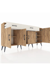 Arges Konsol 5 Raflı 2 Çekmeceli 4 Kapaklı 176x30x83 - S148M046V19A