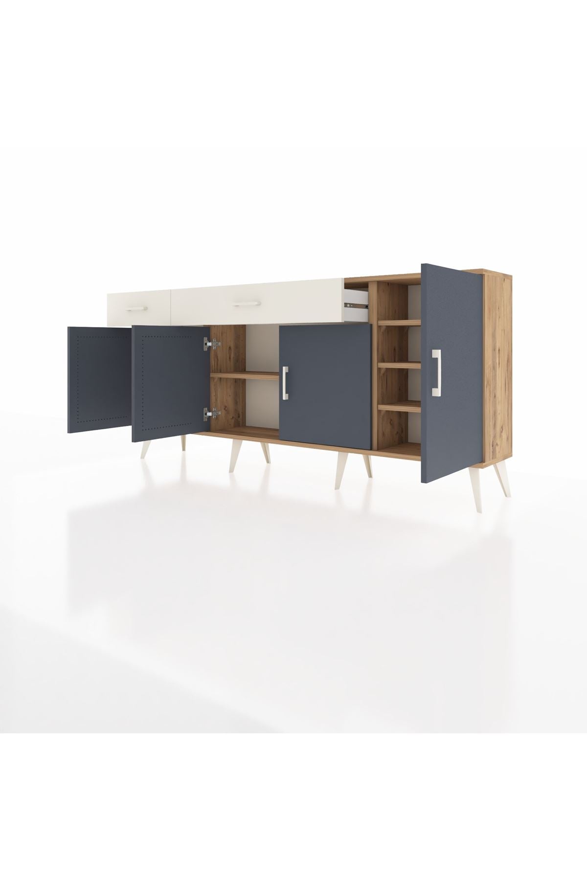 Arges Konsol 5 Raflı 2 Çekmeceli 4 Kapaklı 176x30x83 - S148M046V25A