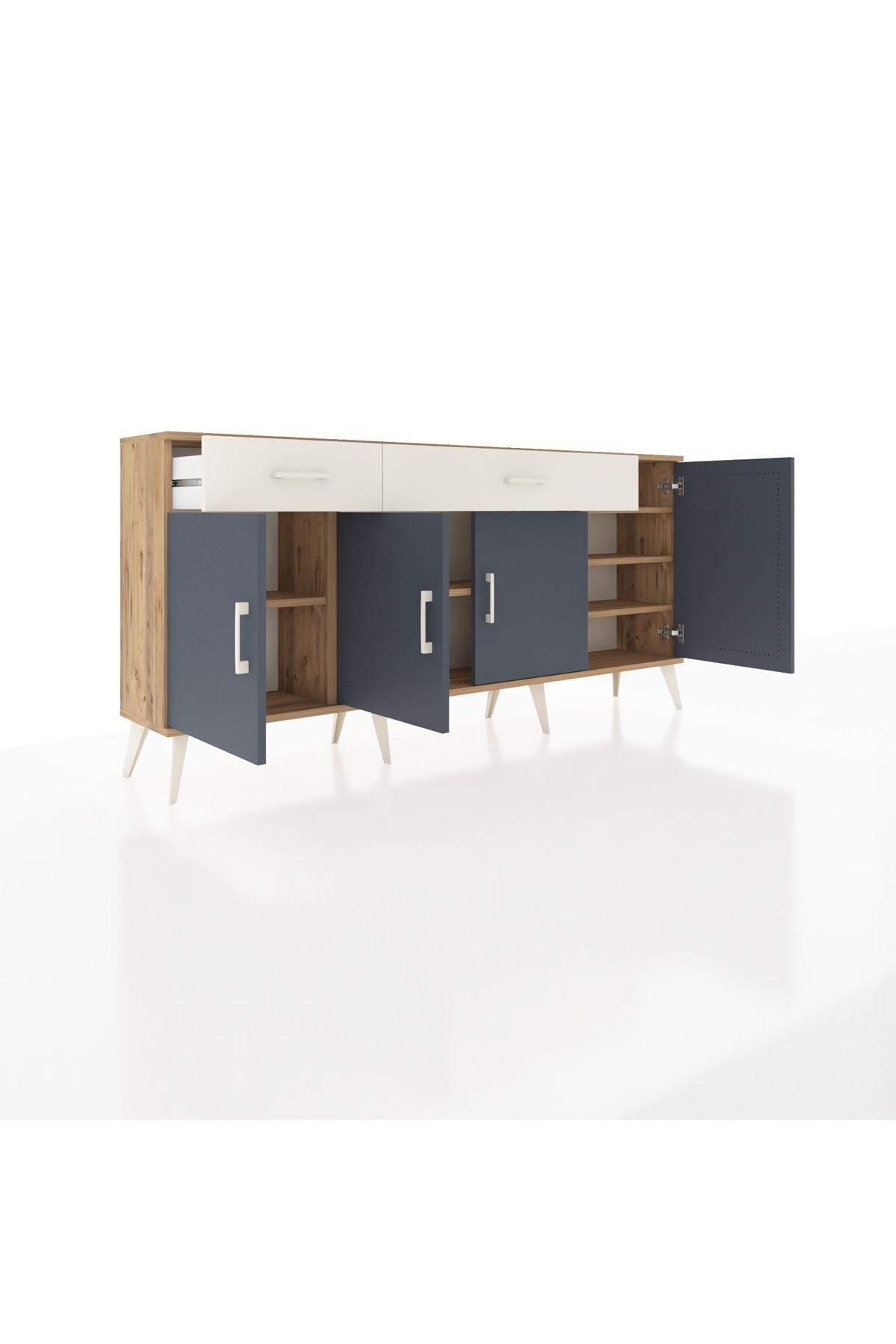 Arges Konsol 5 Raflı 2 Çekmeceli 4 Kapaklı 176x30x83 - S148M046V25A