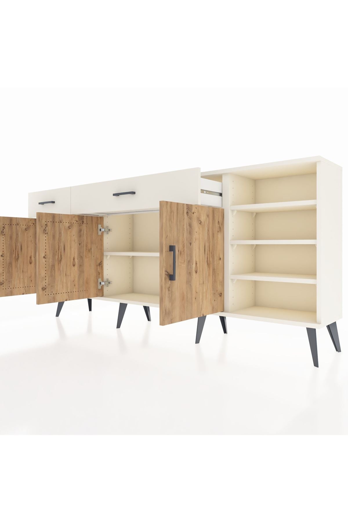 Arges Konsol 5 Raflı 2 Çekmeceli 3 Kapaklı 176x30x83 - S148M047V01A