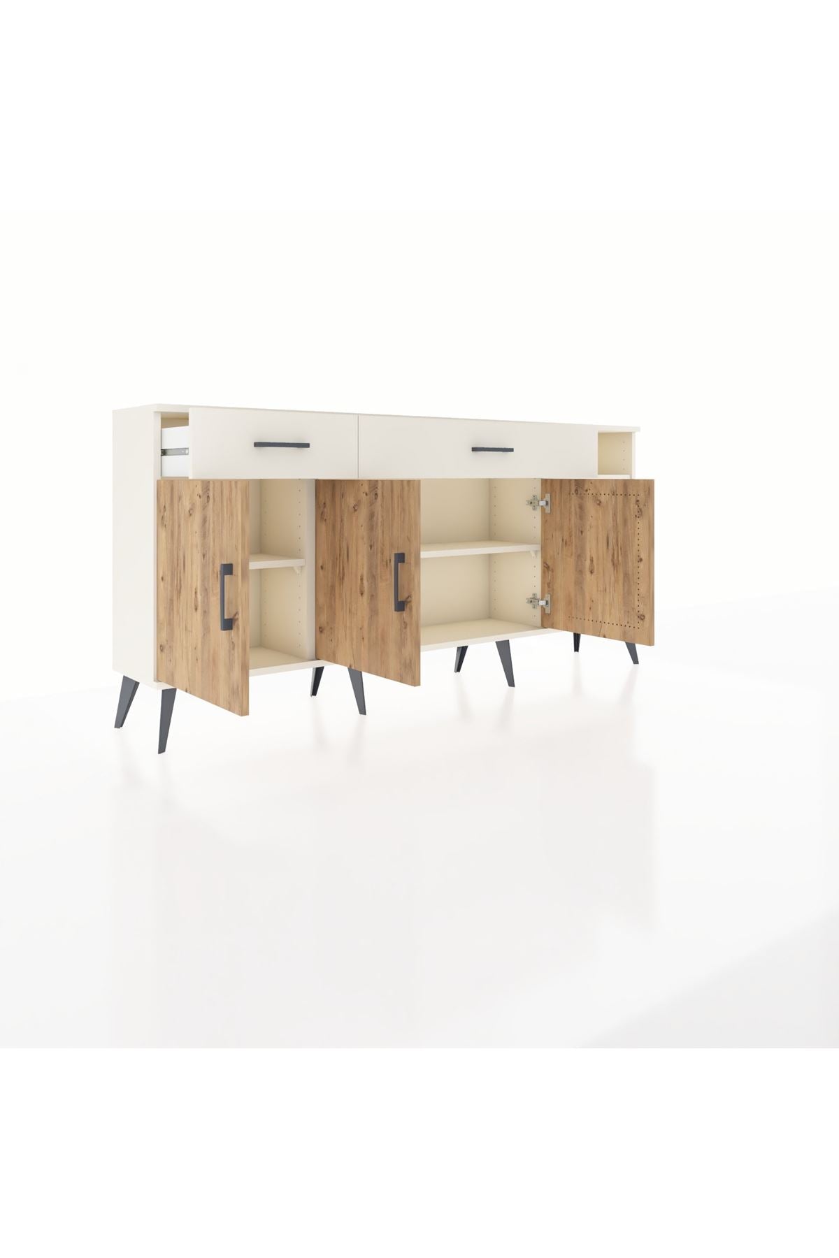 Arges Konsol 5 Raflı 2 Çekmeceli 3 Kapaklı 176x30x83 - S148M047V01A