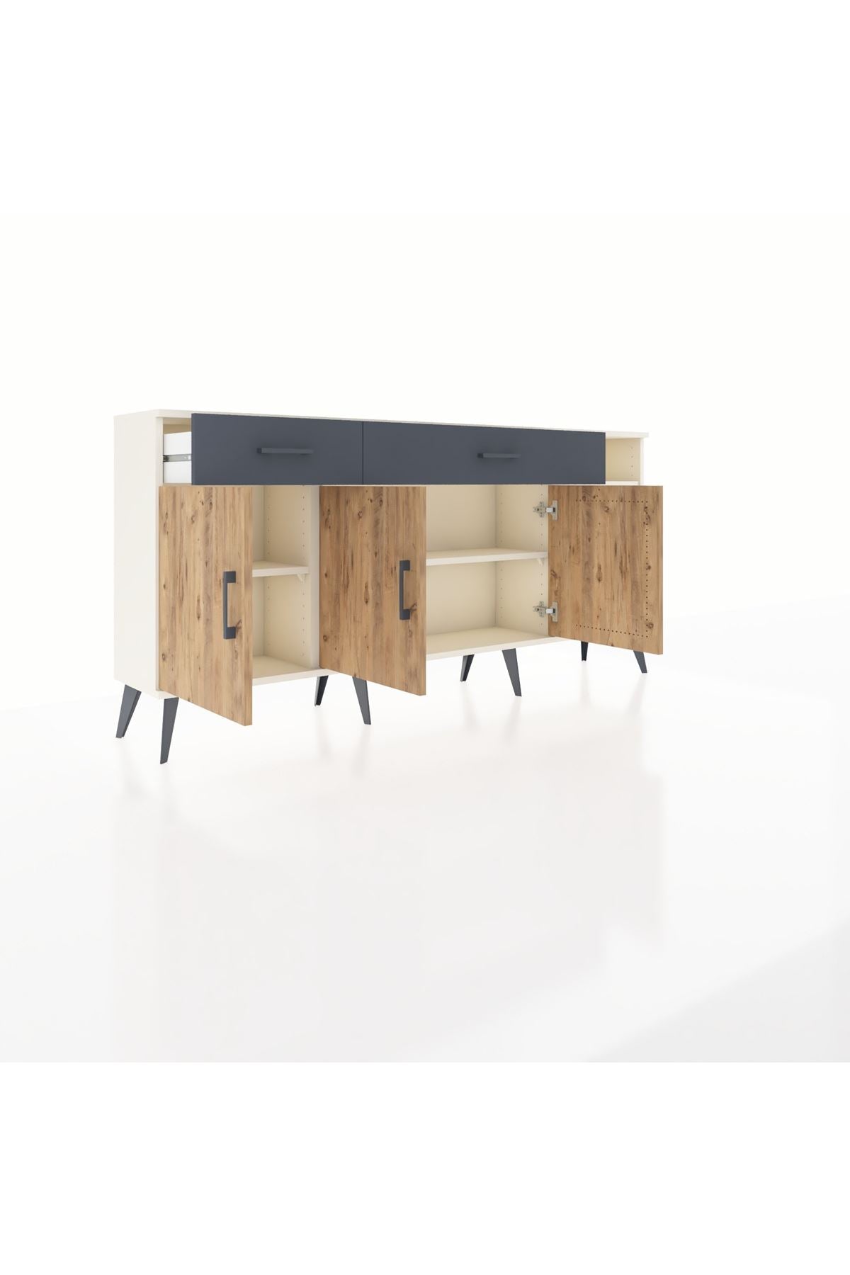 Arges Konsol 5 Raflı 2 Çekmeceli 3 Kapaklı 176x30x83 - S148M047V02A