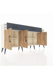 Arges Konsol 5 Raflı 2 Çekmeceli 3 Kapaklı 176x30x83 - S148M047V02A