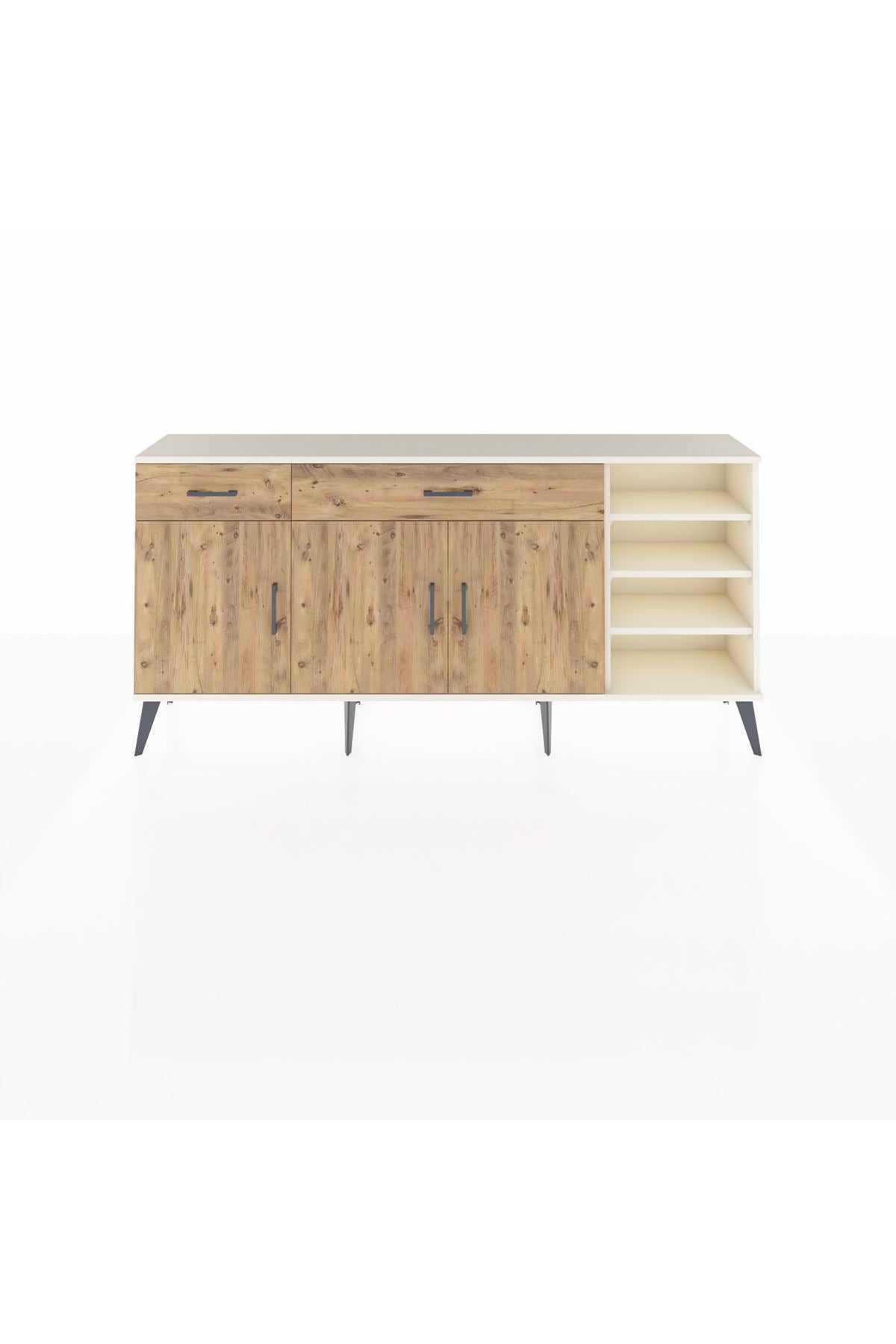 Arges Konsol 5 Raflı 2 Çekmeceli 3 Kapaklı 176x30x83 - S148M047V03A