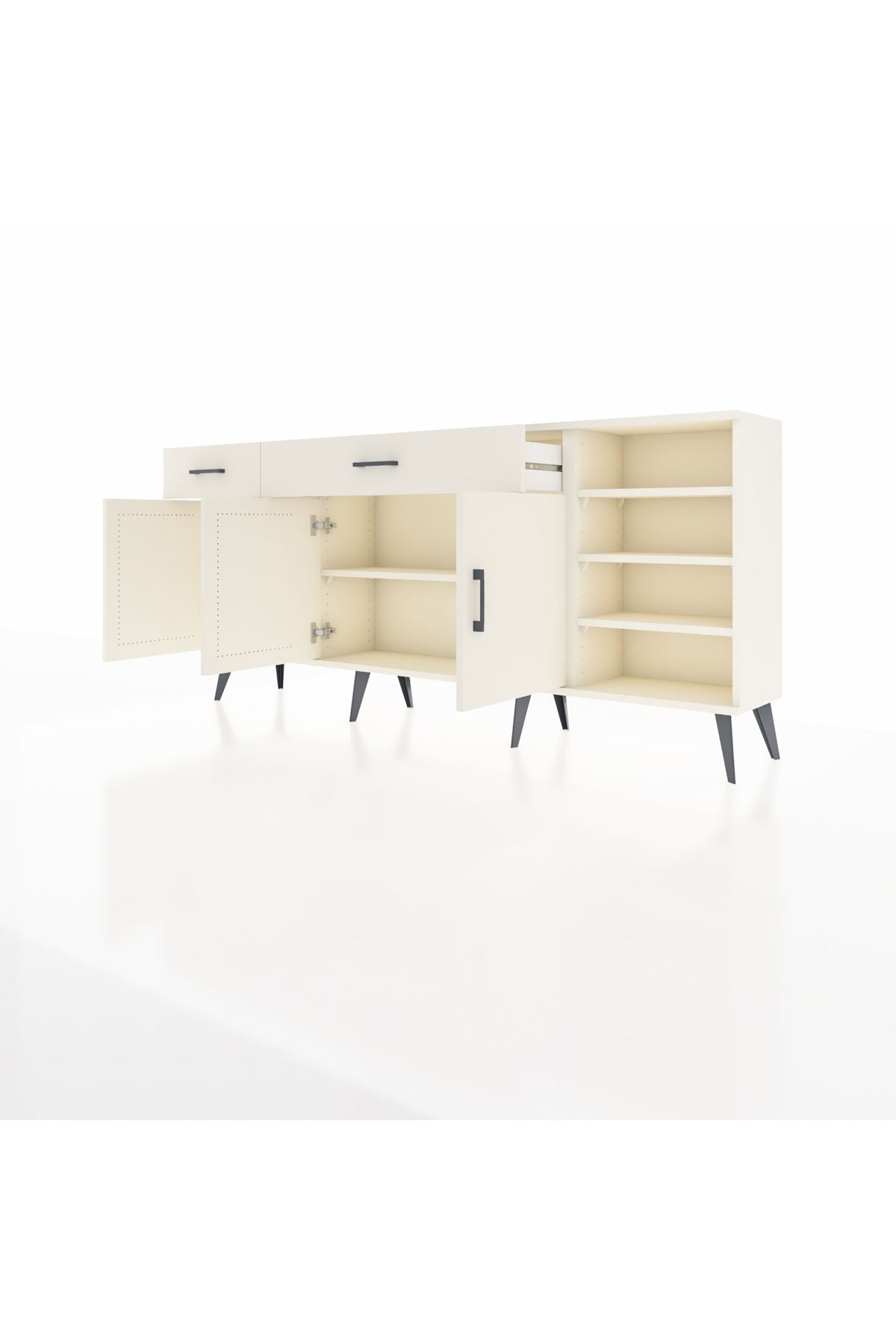 Arges Konsol 5 Raflı 2 Çekmeceli 3 Kapaklı 176x30x83 - S148M047V04A