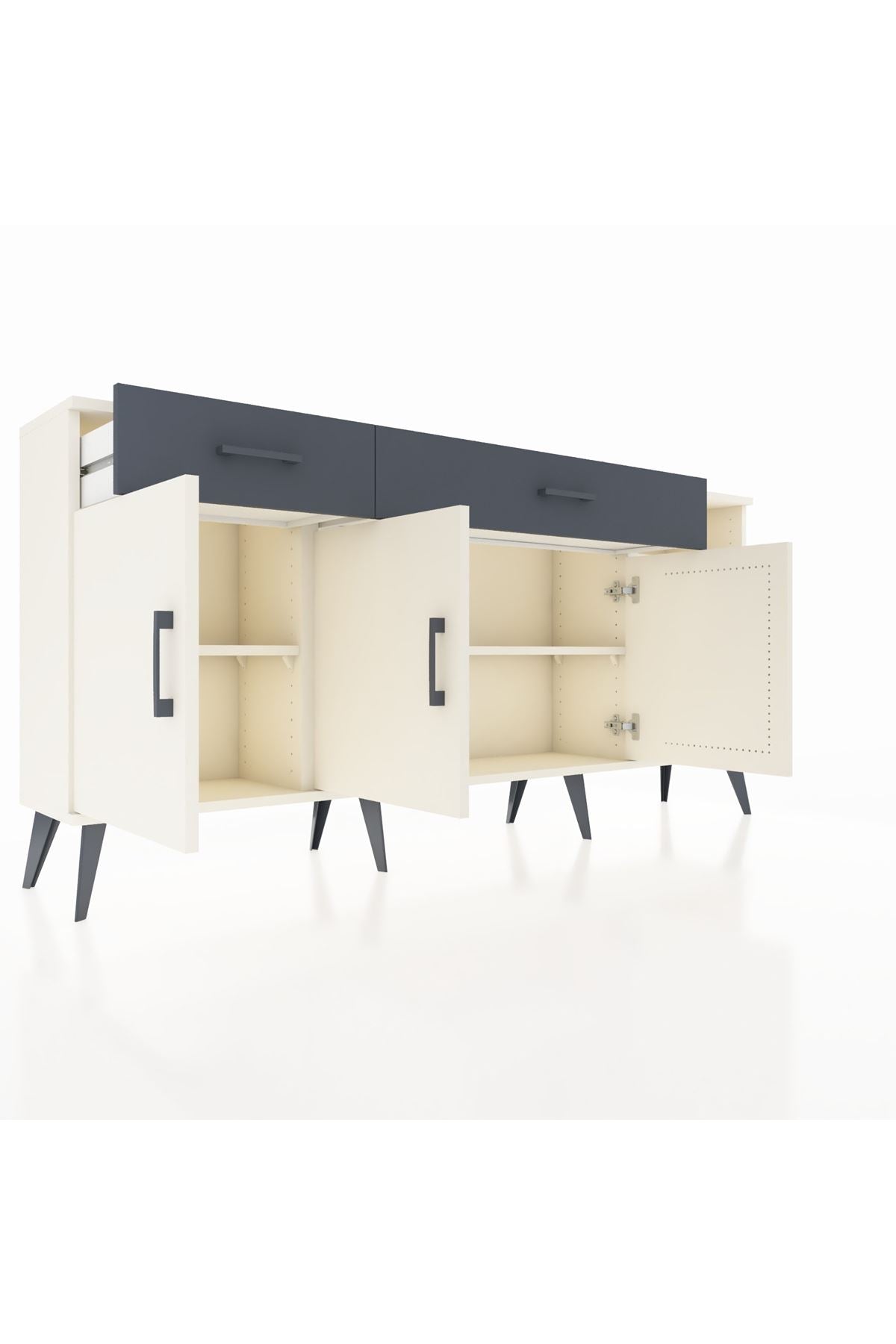 Arges Konsol 5 Raflı 2 Çekmeceli 3 Kapaklı 176x30x83 - S148M047V05A