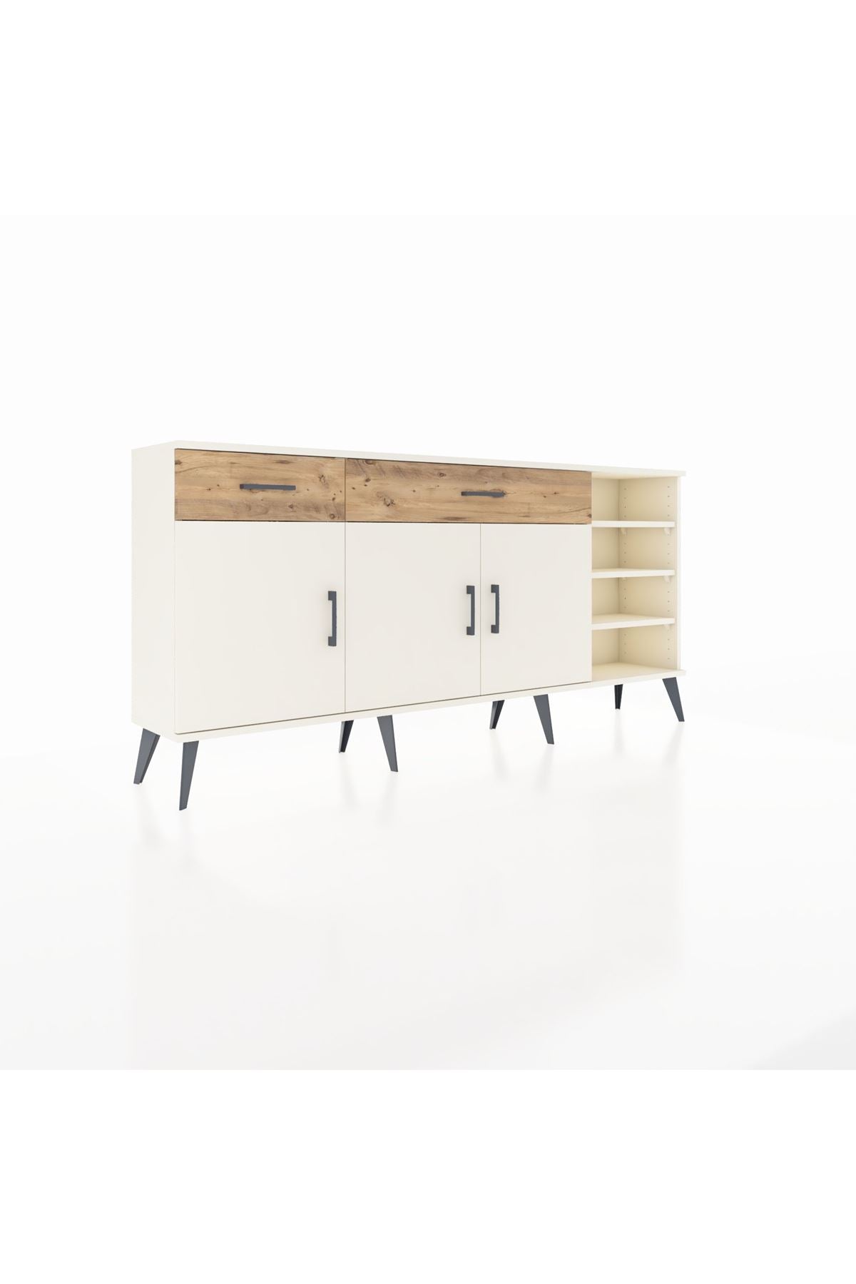 Arges Konsol 5 Raflı 2 Çekmeceli 3 Kapaklı 176x30x83 - S148M047V06A