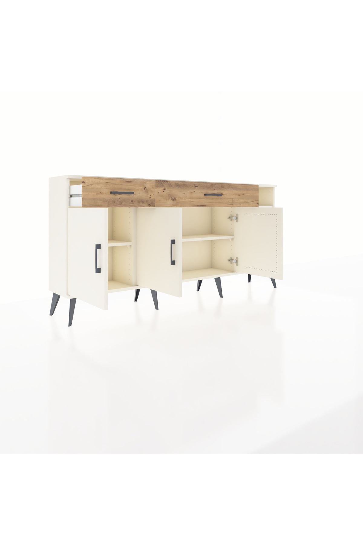 Arges Konsol 5 Raflı 2 Çekmeceli 3 Kapaklı 176x30x83 - S148M047V06A