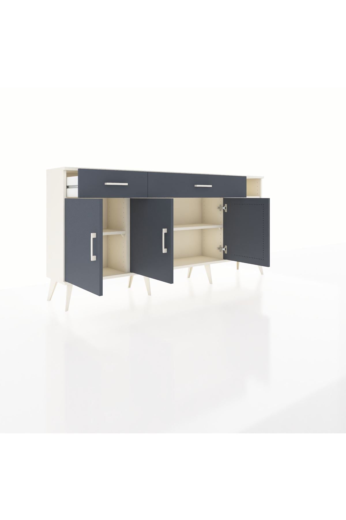 Arges Konsol 5 Raflı 2 Çekmeceli 3 Kapaklı 176x30x83 - S148M047V08A