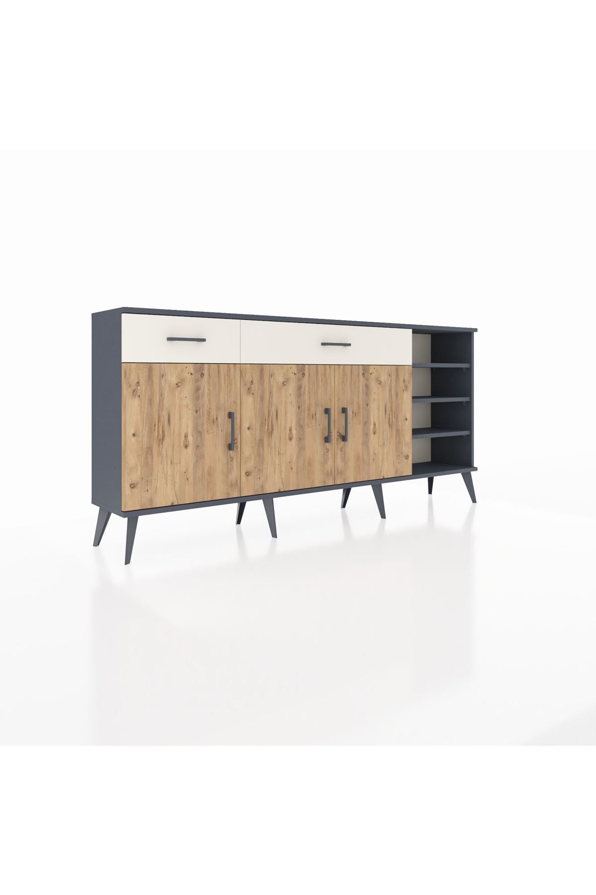 Arges Konsol 5 Raflı 2 Çekmeceli 3 Kapaklı 176x30x83 - S148M047V10A