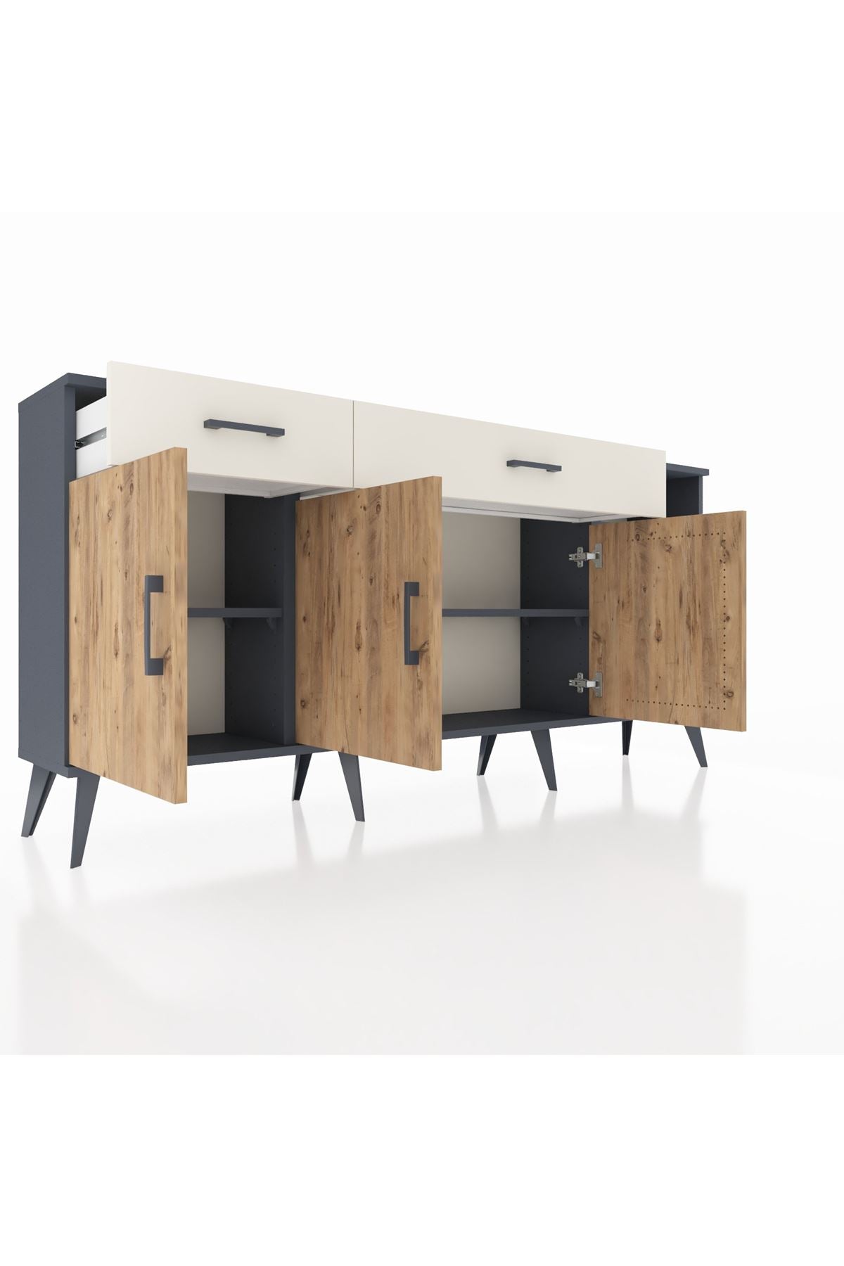 Arges Konsol 5 Raflı 2 Çekmeceli 3 Kapaklı 176x30x83 - S148M047V10A