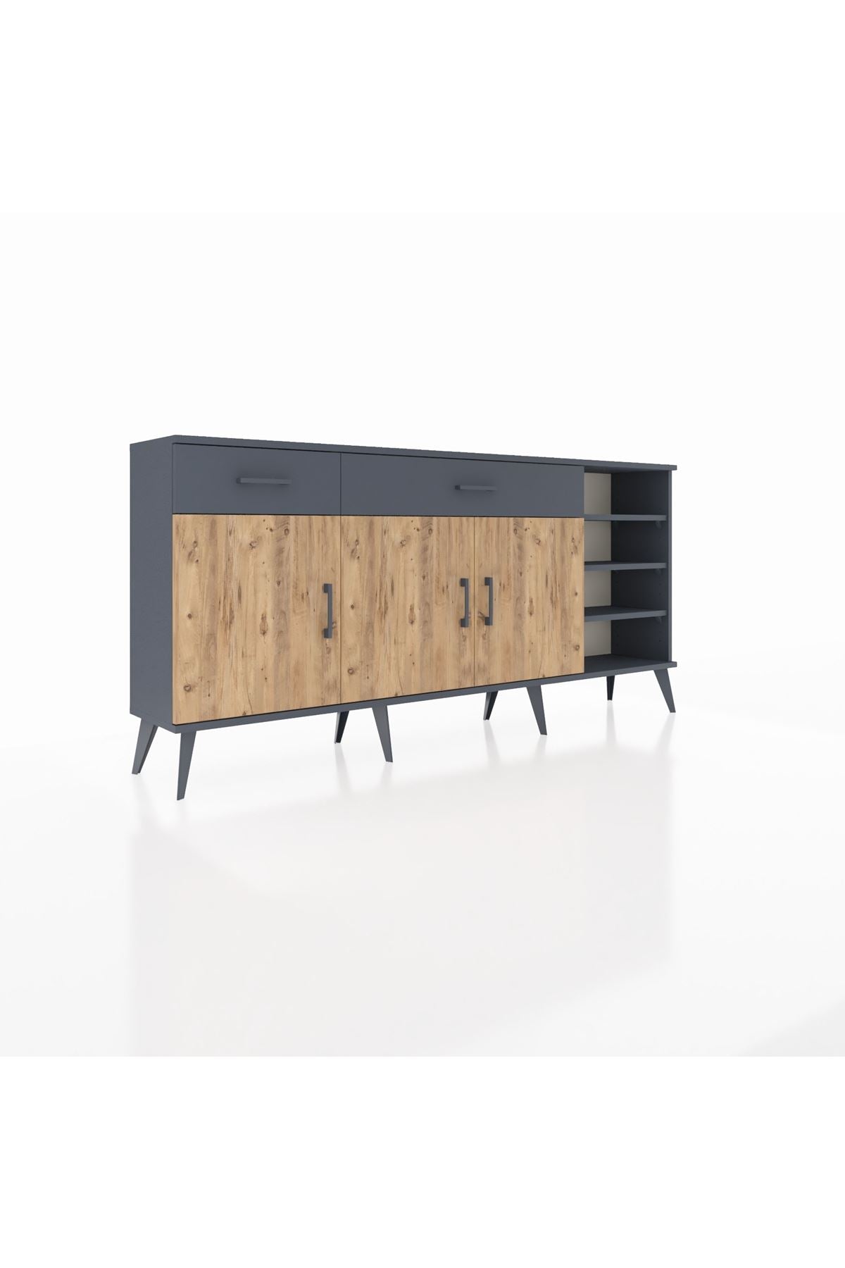 Arges Konsol 5 Raflı 2 Çekmeceli 3 Kapaklı 176x30x83 - S148M047V11A