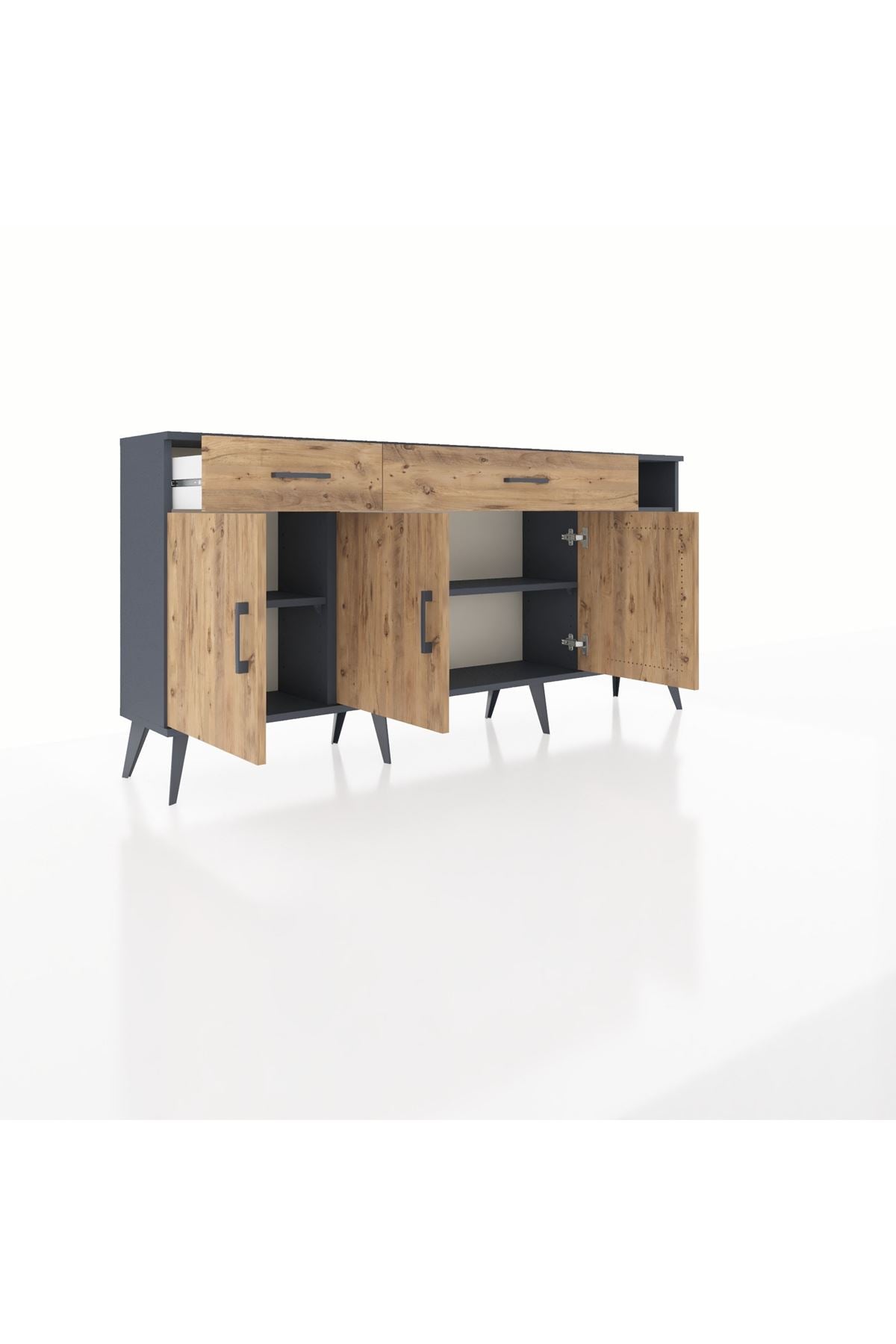 Arges Konsol 5 Raflı 2 Çekmeceli 3 Kapaklı 176x30x83 - S148M047V12A