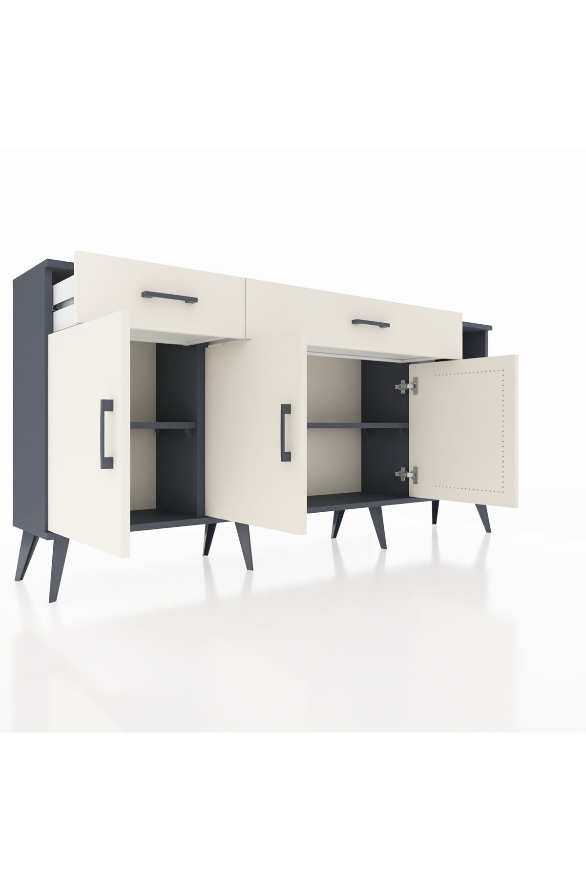 Arges Konsol 5 Raflı 2 Çekmeceli 3 Kapaklı 176x30x83 - S148M047V13A