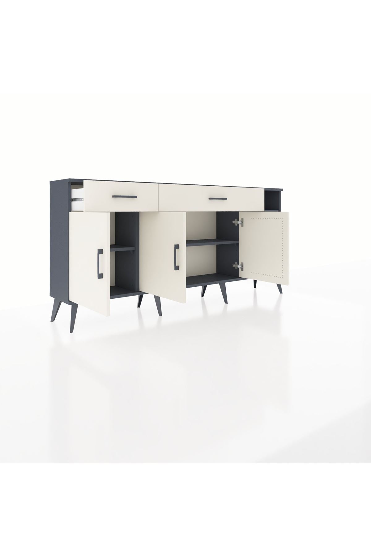 Arges Konsol 5 Raflı 2 Çekmeceli 3 Kapaklı 176x30x83 - S148M047V13A