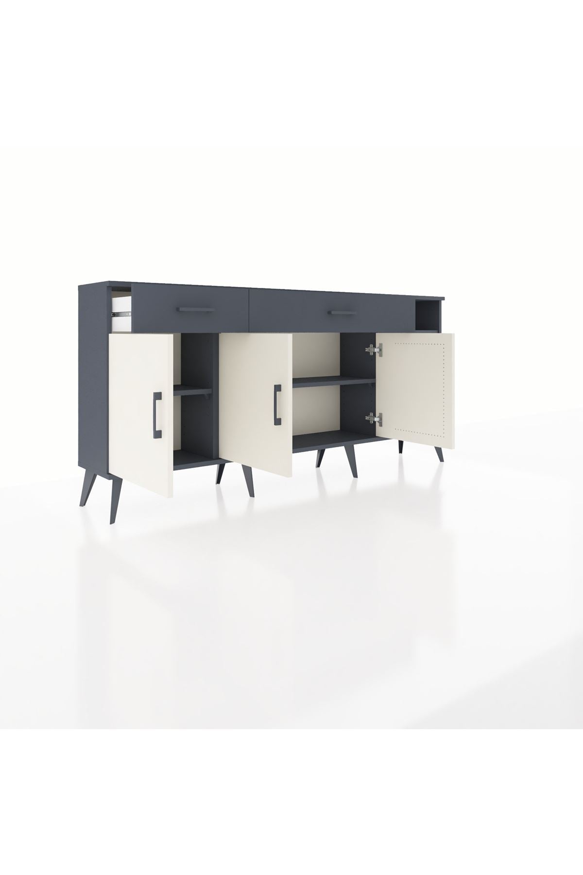 Arges Konsol 5 Raflı 2 Çekmeceli 3 Kapaklı 176x30x83 - S148M047V14A