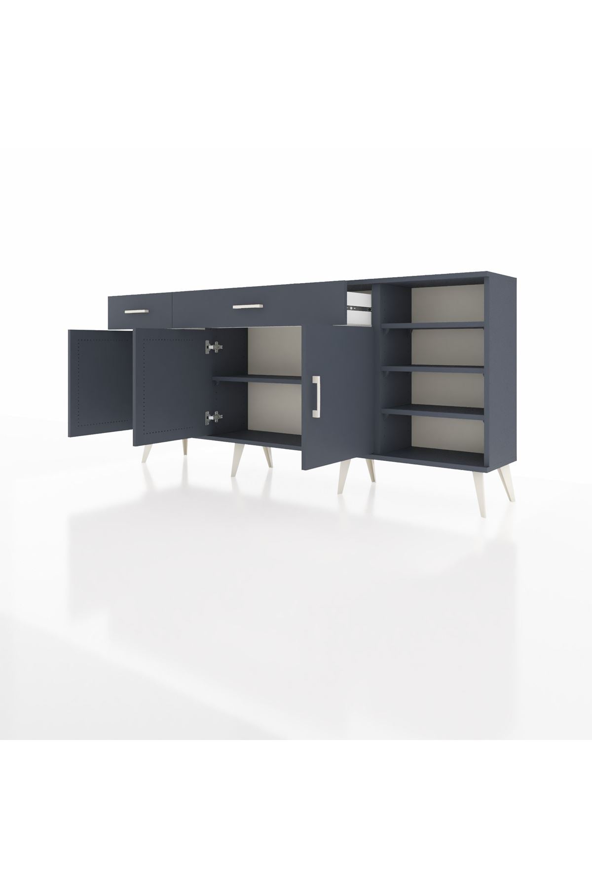 Arges Konsol 5 Raflı 2 Çekmeceli 3 Kapaklı 176x30x83 - S148M047V17A