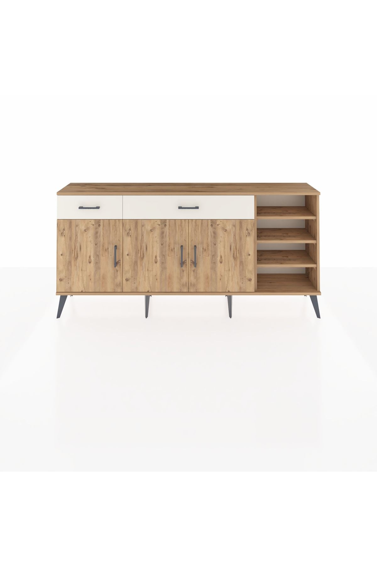 Arges Konsol 5 Raflı 2 Çekmeceli 3 Kapaklı 176x30x83 - S148M047V19A