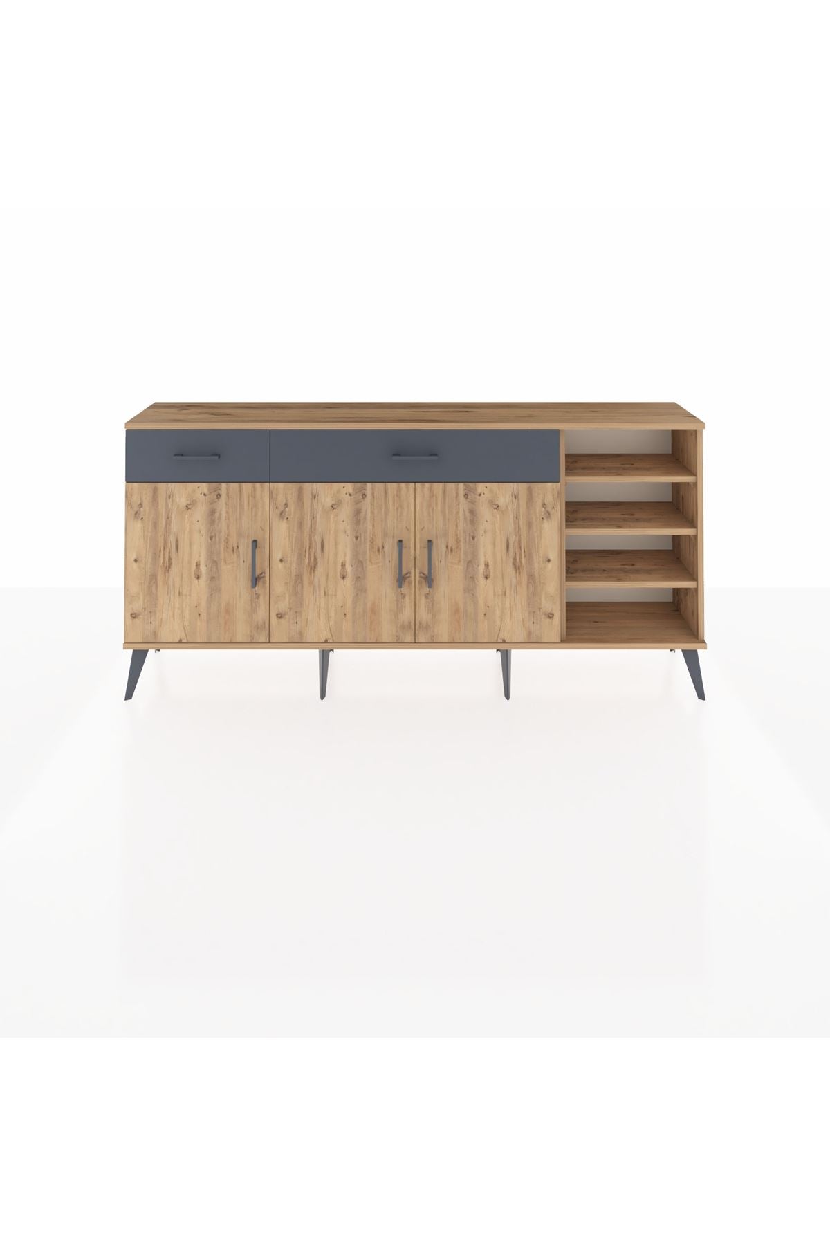 Arges Konsol 5 Raflı 2 Çekmeceli 3 Kapaklı 176x30x83 - S148M047V20A