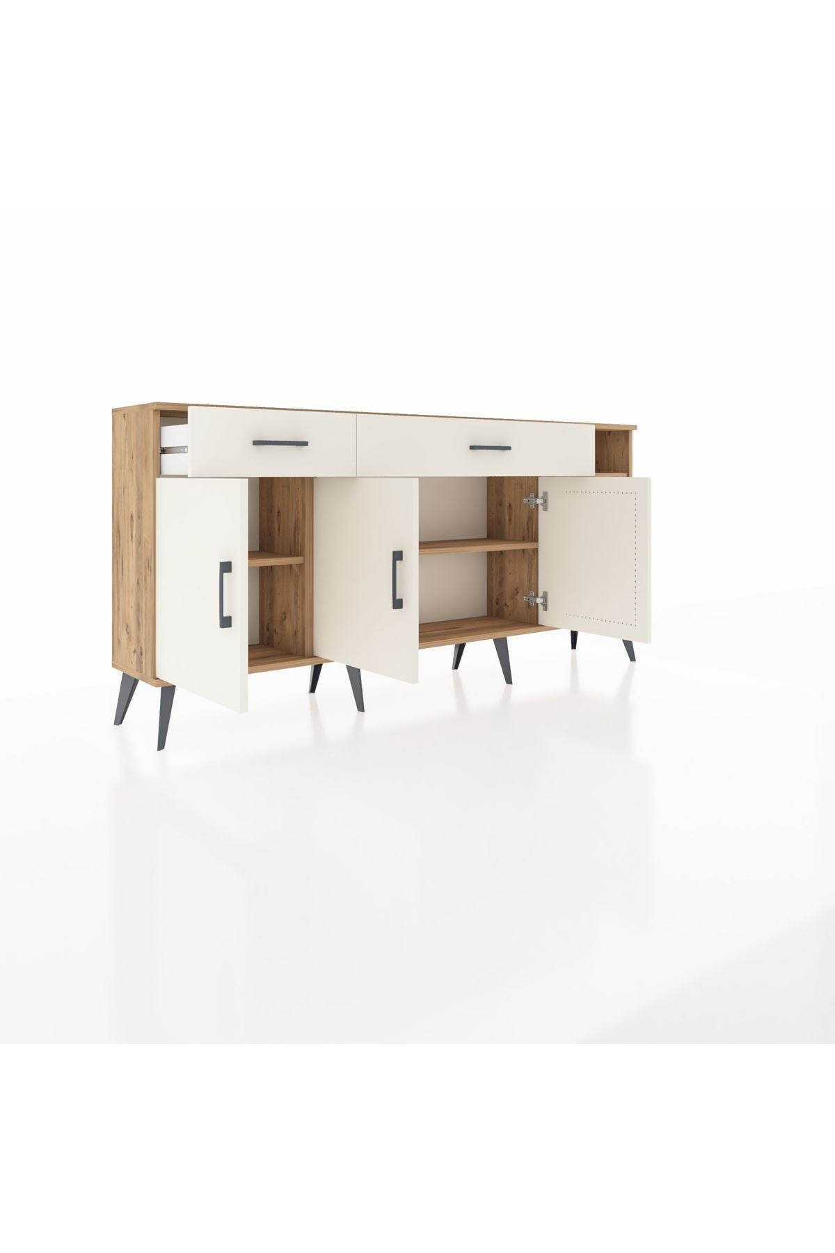 Arges Konsol 5 Raflı 2 Çekmeceli 3 Kapaklı 176x30x83 - S148M047V22A