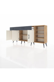Arges Konsol 5 Raflı 2 Çekmeceli 3 Kapaklı 176x30x83 - S148M047V23A