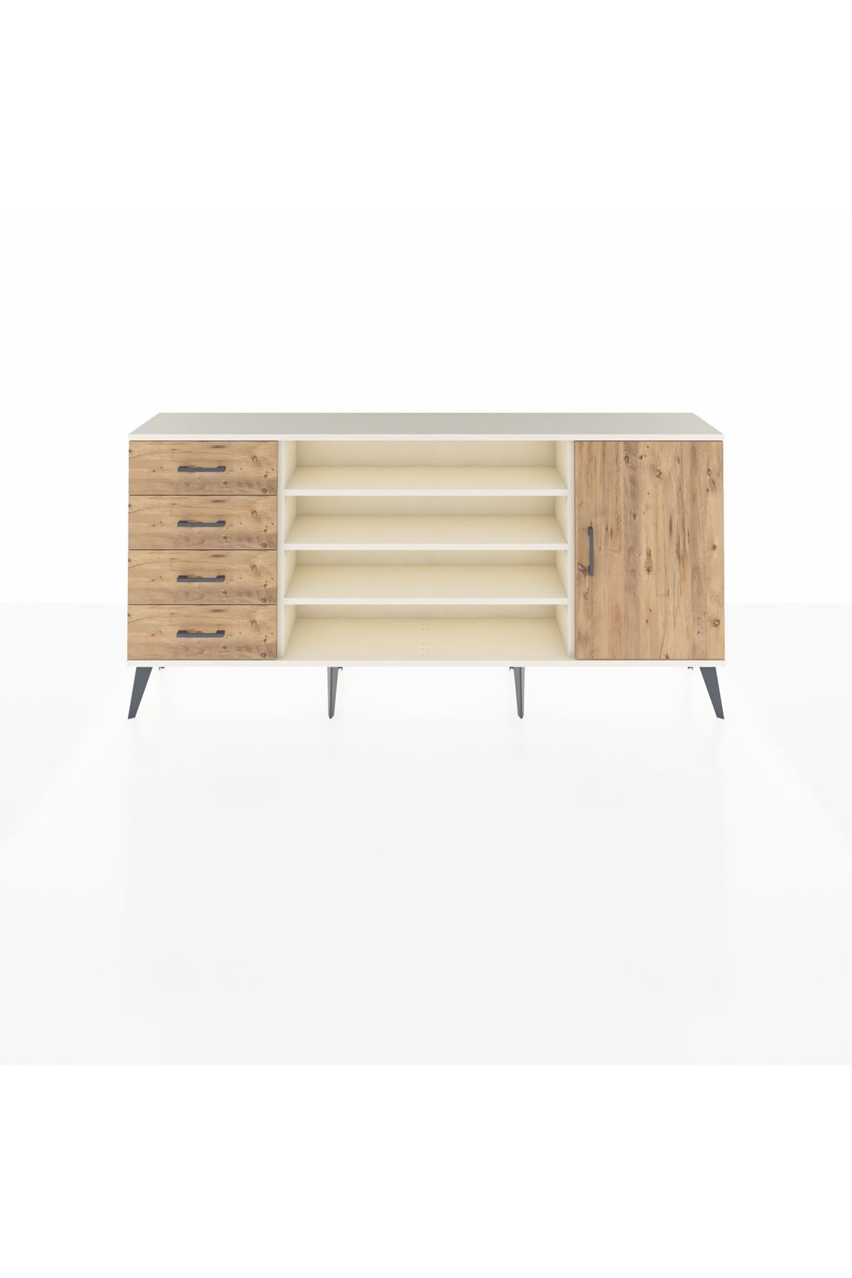 Arges Konsol 6 Raflı 4 Çekmeceli Tek Kapaklı 176x30x83 - S148M048V03A