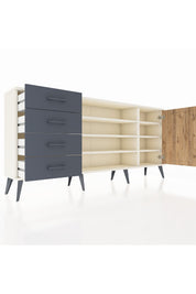 Arges Konsol 6 Raflı 4 Çekmeceli Tek Kapaklı 176x30x83 - S148M048V02A
