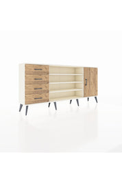 Arges Konsol 6 Raflı 4 Çekmeceli Tek Kapaklı 176x30x83 - S148M048V03A