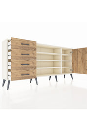 Arges Konsol 6 Raflı 4 Çekmeceli Tek Kapaklı 176x30x83 - S148M048V03A