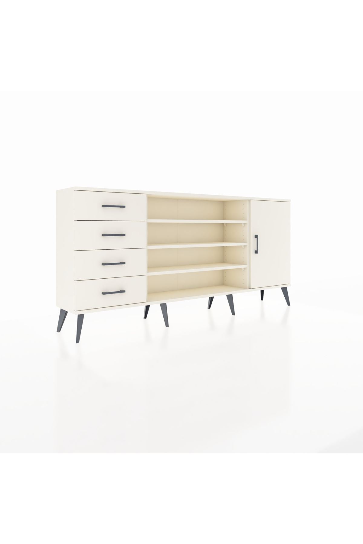 Arges Konsol 6 Raflı 4 Çekmeceli Tek Kapaklı 176x30x83 - S148M048V04A