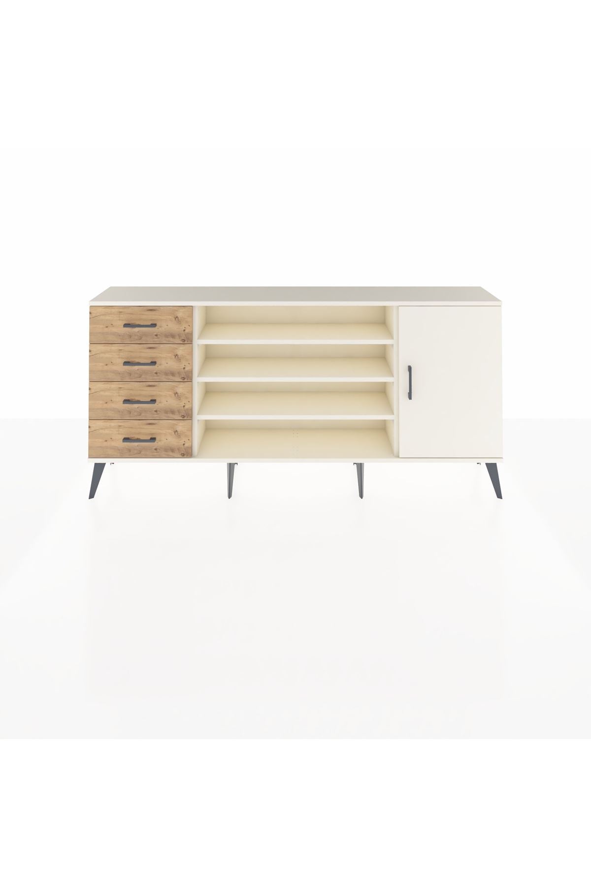 Arges Konsol 6 Raflı 4 Çekmeceli Tek Kapaklı 176x30x83 - S148M048V06A