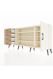 Arges Konsol 6 Raflı 4 Çekmeceli Tek Kapaklı 176x30x83 - S148M048V06A