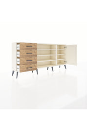 Arges Konsol 6 Raflı 4 Çekmeceli Tek Kapaklı 176x30x83 - S148M048V06A