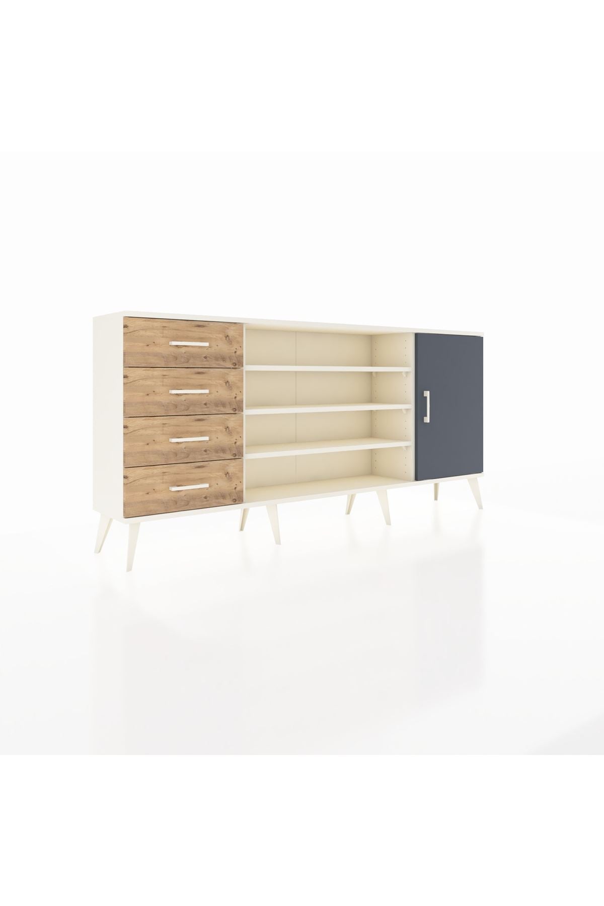 Arges Konsol 6 Raflı 4 Çekmeceli Tek Kapaklı 176x30x83 - S148M048V09A