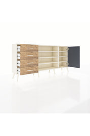 Arges Konsol 6 Raflı 4 Çekmeceli Tek Kapaklı 176x30x83 - S148M048V09A