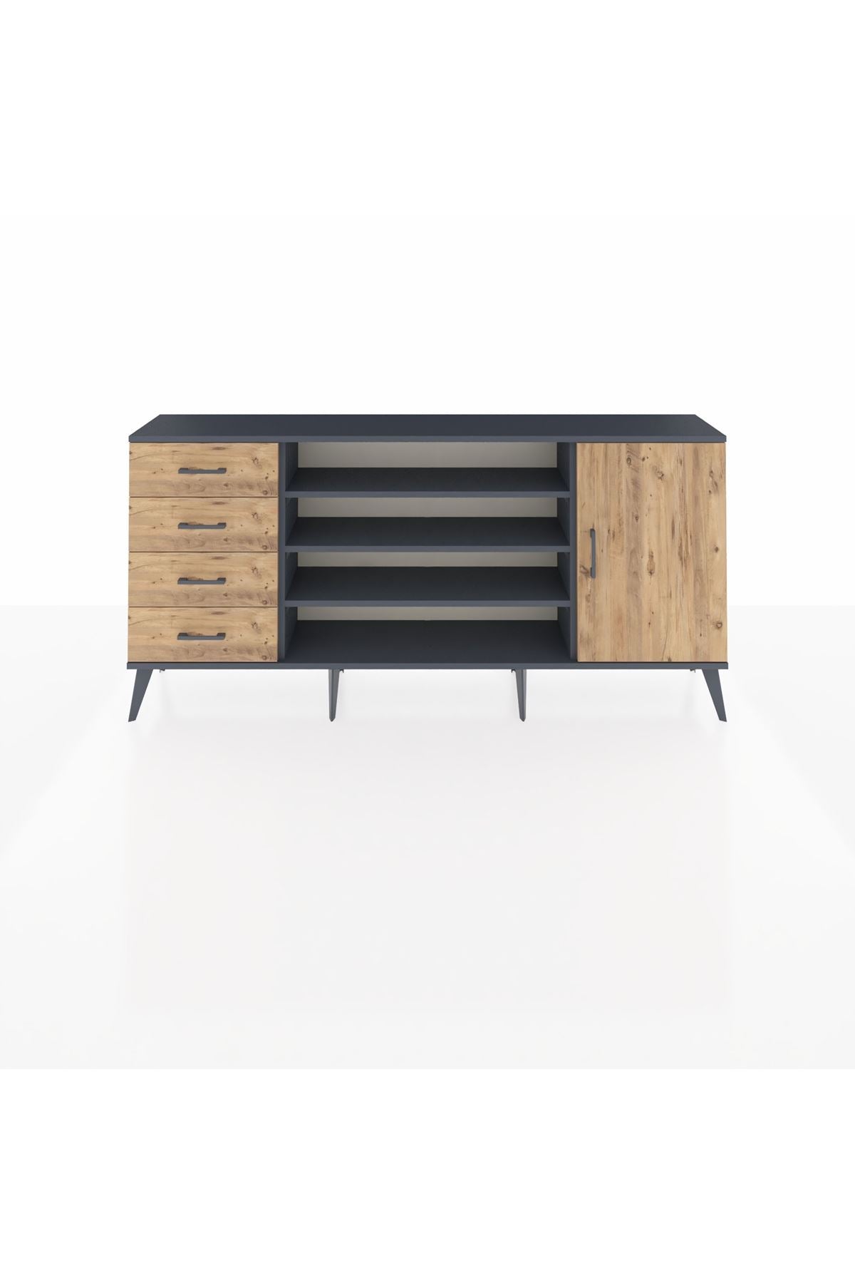 Arges Konsol 6 Raflı 4 Çekmeceli Tek Kapaklı 176x30x83 - S148M048V12A