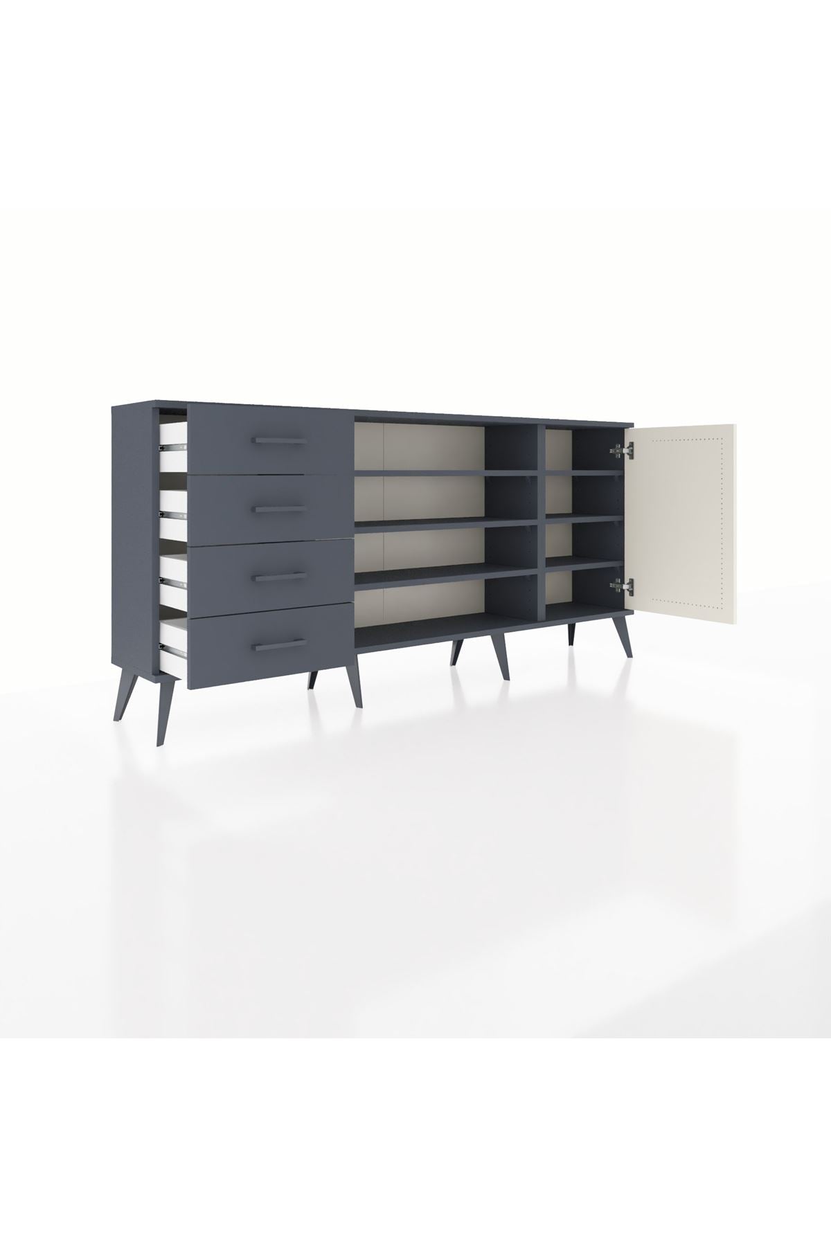 Arges Konsol 6 Raflı 4 Çekmeceli Tek Kapaklı 176x30x83 - S148M048V14A