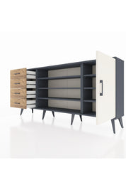 Arges Konsol 6 Raflı 4 Çekmeceli Tek Kapaklı 176x30x83 - S148M048V15A