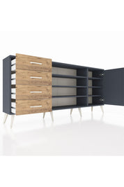 Arges Konsol 6 Raflı 4 Çekmeceli Tek Kapaklı 176x30x83 - S148M048V18A