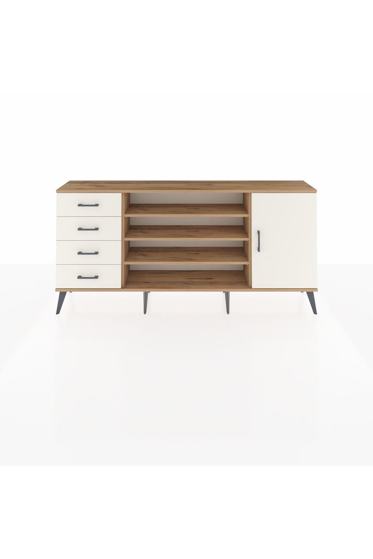 Arges Konsol 6 Raflı 4 Çekmeceli Tek Kapaklı 176x30x83 - S148M048V22A