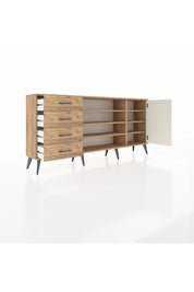 Arges Konsol 6 Raflı 4 Çekmeceli Tek Kapaklı 176x30x83 - S148M048V24A