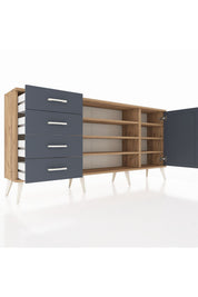 Arges Konsol 6 Raflı 4 Çekmeceli Tek Kapaklı 176x30x83 - S148M048V26A